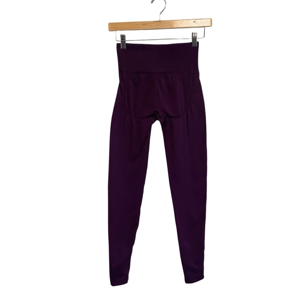 Bo+Tee Bundle of Two Pair Black Purple Sculpting Workout Leggings Size S/M - Picture 10 of 11